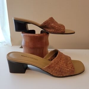 Naturalizer Woven Leather Slides Anthro J Crew Size 37 mnz